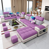 新款科技布闪电客简约现代布艺沙发大小户型客厅组合意式极简布沙发家具