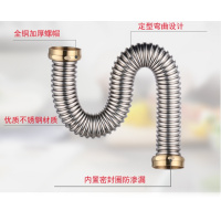 厨房洗菜盆下水管双双螺纹连接管双螺口闪电客排水管接头配件 烫 鼠 80cm塑料双螺纹管45mm内螺纹送垫圈ABS塑料