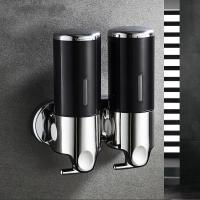 酒店宾馆家用皂液器闪电客卫生间洗手液瓶子按压浴室洗发水沐浴露盒壁挂 星 酒店黑色+三头皂液器[打孔/免打孔皆可]