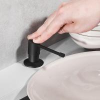 皂液器厨房水用闪电客洗碗池洗洁精瓶子大容量洗菜盆洗涤剂按压器黑色 D款皂液器-250毫升[ 铜泵头+ABS瓶]