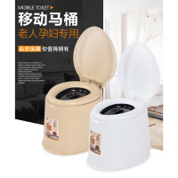 五代坐便椅老人孕妇病人坐便器移动闪电客坐便器便携式马桶塑料座便器 五代双 滑卡其单桶房间用