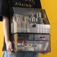 化妆品收纳盒桌面置物架闪电客护肤品收纳化妆盒梳妆台亚克力 尘口红盒