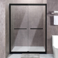 简易淋浴房家用卫生间隔断闪电客玻璃洗澡房浴室干湿分离洗澡间一字形