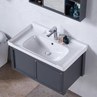 太空铝浴室柜组合洗脸洗手洗面盆闪电客 洗漱台镜柜小户型卫生间现代轻奢