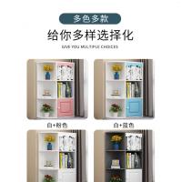 飘窗柜储物柜书桌书柜一体闪电客窗台收纳置物柜卧室榻榻米柜落地小书架 五层暖白+蓝色组合款