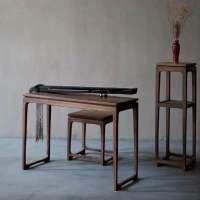 新中式古琴桌原木共鸣琴桌古筝架老榆木条案供桌玄关桌条几