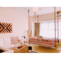 北欧民宿吊床闪电客室内卧室网红吊床旅馆创意摇摇床成人家用床