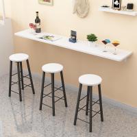 靠墙壁挂式吧台闪电客桌椅小户型家用高脚餐桌厨房桌奶茶店桌椅组合定做