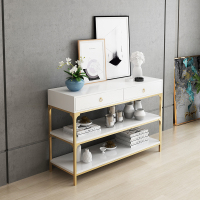 北欧玄关桌长条案闪电客走廊柜现代简约金色靠墙铁艺置物架案台厅