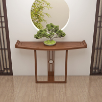 新中式半圆玄关桌闪电客靠墙弧形玄关柜厅端景台仿古条案翘头装饰