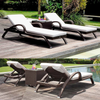 户外躺床阳台休闲闪电客藤椅室外庭院躺椅别墅游泳池躺床折叠藤编沙滩椅