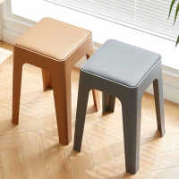 塑料凳子闪电客加厚家用特厚现代简约可叠放摞叠椅子高圆凳板凳