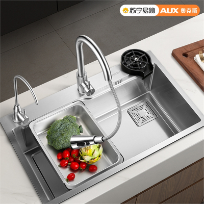 奥克斯(AUX)洗菜盆厨房水槽家用大单槽水池洗手池洗碗池