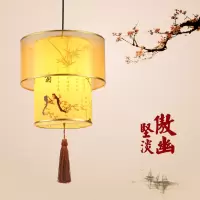 中式吊灯中国风仿古餐厅闪电客小吊灯圆形复古饭店茶室走廊阳台灯笼