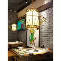 连锁餐饮火锅店闪电客装饰专用吊灯 新中式风格饭店灯具吊灯带射灯