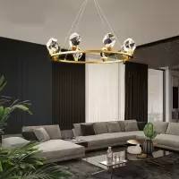 后现代轻奢客厅闪电客水晶吊灯北欧简约创意吊线餐厅卧室个性餐吊灯