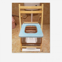 坐椅马桶木木质成人闪电客改坐便器蹲坑式牢固简易加厚架子便 带靠背40cm-免安装折叠+薄垫
