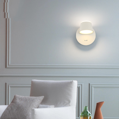 澳亨 北欧简约闪电客卧室床头LED阅读壁灯带开关可调角度舒适上下发光