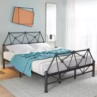 床铁艺床现代简约铁床闪电客1.8米1.5米铁艺双人床宿舍单人床铁架床床架