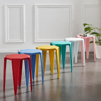 北欧塑料凳子闪电客家用加厚胶凳子简约高凳板凳餐桌凳可摞叠椅子小圆凳