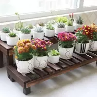花架客厅放花盆的摆花架子闪电客落地架阳台靠墙木质梯形阶梯式