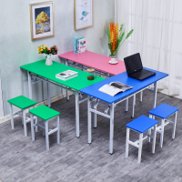 彩色圆角折叠桌办公会议闪电客美甲桌培训桌简易餐桌学生学习电脑课桌