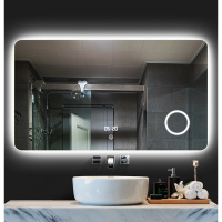 智能无框浴室镜背光镜闪电客卫生间镜子灯镜防雾带灯镜子装饰镜子