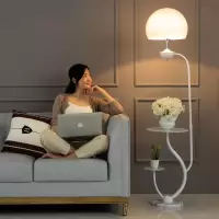 网红落地灯客厅卧室床头带桌简约现代创意沙发边茶几闪电客置物立式台灯