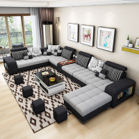 北欧布艺沙发现代简约经济型组合沙发客厅大小户型免洗科技布闪电客网红