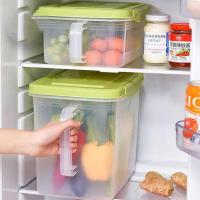 冰箱用高桶整理盒闪电客餐饮冷冻带把手冰箱收纳盒鸡蛋收纳保鲜盒不串。 4.5L咖啡色