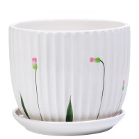 花盆陶瓷批发带托盘特大码号简约塑料室内创意吊兰绿萝多肉花盆价 63002草花 大