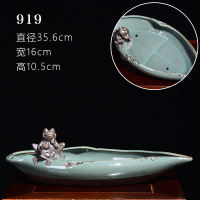 花盆室内创意陶瓷中国风艺术盆景花盆绿植盆栽大号文竹菖蒲盆 919【青蛙母子】有孔 大