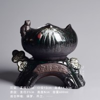 中国风懒人花盆储水式自动吸水花盆陶瓷家用创意蝴蝶兰绿植盆景盆 [翡翠669+翡翠946+赠吸水棒] 大