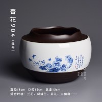 中国风青花瓷花盆陶瓷大号复古紫砂蝴蝶兰专用绿植创意盆景盆家用 [青花904-牡丹] 大