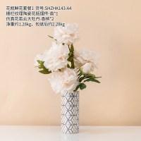 北欧简约陶瓷花瓶插仿真花摆件客厅家居装饰餐厅酒柜装修房间布置 花瓶鲜花套餐1