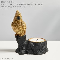 创意鹦鹉烛台创意摆件家居装饰品客厅酒柜桌面房间布置小摆设 鹦鹉烛台-黑金色