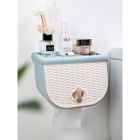 编织纹厕所纸巾盒浴室卫生纸置物架厕纸盒免打孔纸巾架