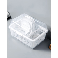 带盖碗碟架放碗架收纳盒水碗筷盘子沥水架厨房碗柜置物架 大号