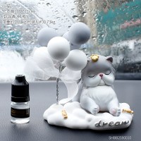 创意动物车载香水摆件车内装饰品客厅家居装修饰品办公室桌面布置 小猫(送小瓶香水*1)