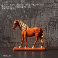 创意客厅家居饰品马摆件酒柜电视柜办公桌面装饰房间布置乔迁礼品 骏马树脂摆件-小号