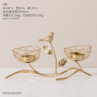北欧ins风铁艺小鸟烛台创意桌面摆件餐桌卧室家居装饰工艺品摆设 小鸟铁艺烛台-A款(送小蜡烛*2)