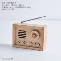 北欧ins创意房间家居摆设装饰发条式木质音乐盒摆件女生送人 收音机音乐盒-B款