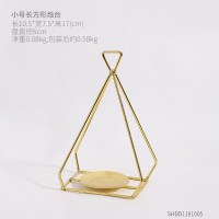 北欧ins风创意铁艺烛台浪漫蜡烛台摆件烛光晚餐道具餐厅客厅装饰 小号长方形烛台(送小蜡烛*1)