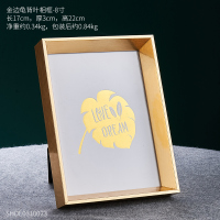 北欧风客厅画框摆件轻奢创意床头柜照片房间装饰办公桌面相框摆设 金边龟背叶相框-8寸 其他尺寸