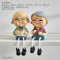 创意卡通结婚吊脚娃娃小摆件客厅室内房间可爱装饰送情侣生日 文艺老夫妻