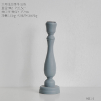 北欧纯色简约烛台烛光晚餐西餐道具现代简约浪漫婚庆装饰摆件 大号烛台摆件-灰色