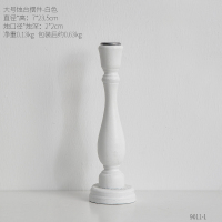 北欧纯色简约烛台烛光晚餐西餐道具现代简约浪漫婚庆装饰摆件 大号烛台摆件-白色