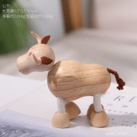 ins创意可爱家居客厅摆件儿童卧室办公室装饰品木质动物玩偶 公牛