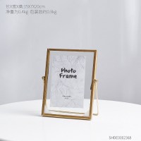 欧式ins风简约个性带画芯相框摆台装饰品摆件创意家居立体照片架 6寸支架-金色 其他尺寸