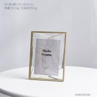 欧式ins风简约个性带画芯相框摆台装饰品摆件创意家居立体照片架 6寸款-金色 其他尺寸